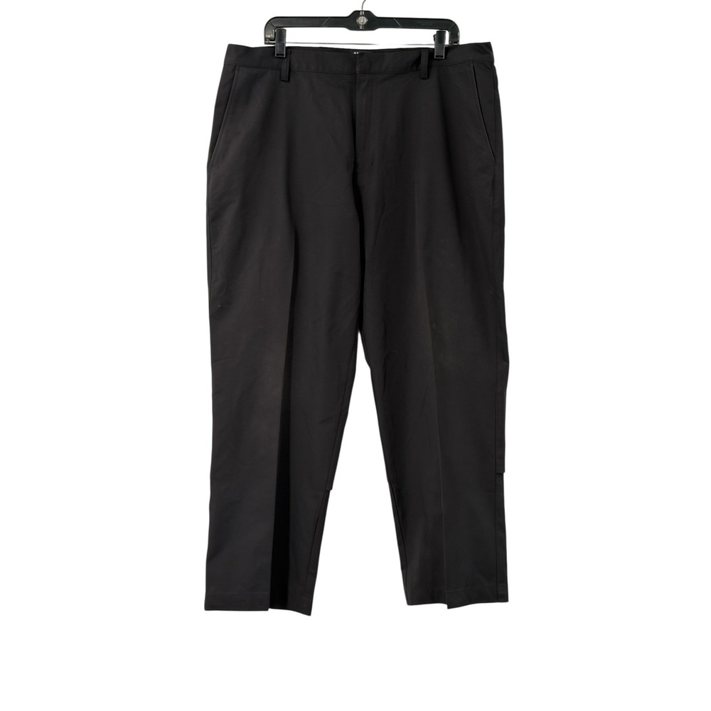 Adidas Golf Pants Men Black Stretch Vented Performance Flat Front Trousers 38x28